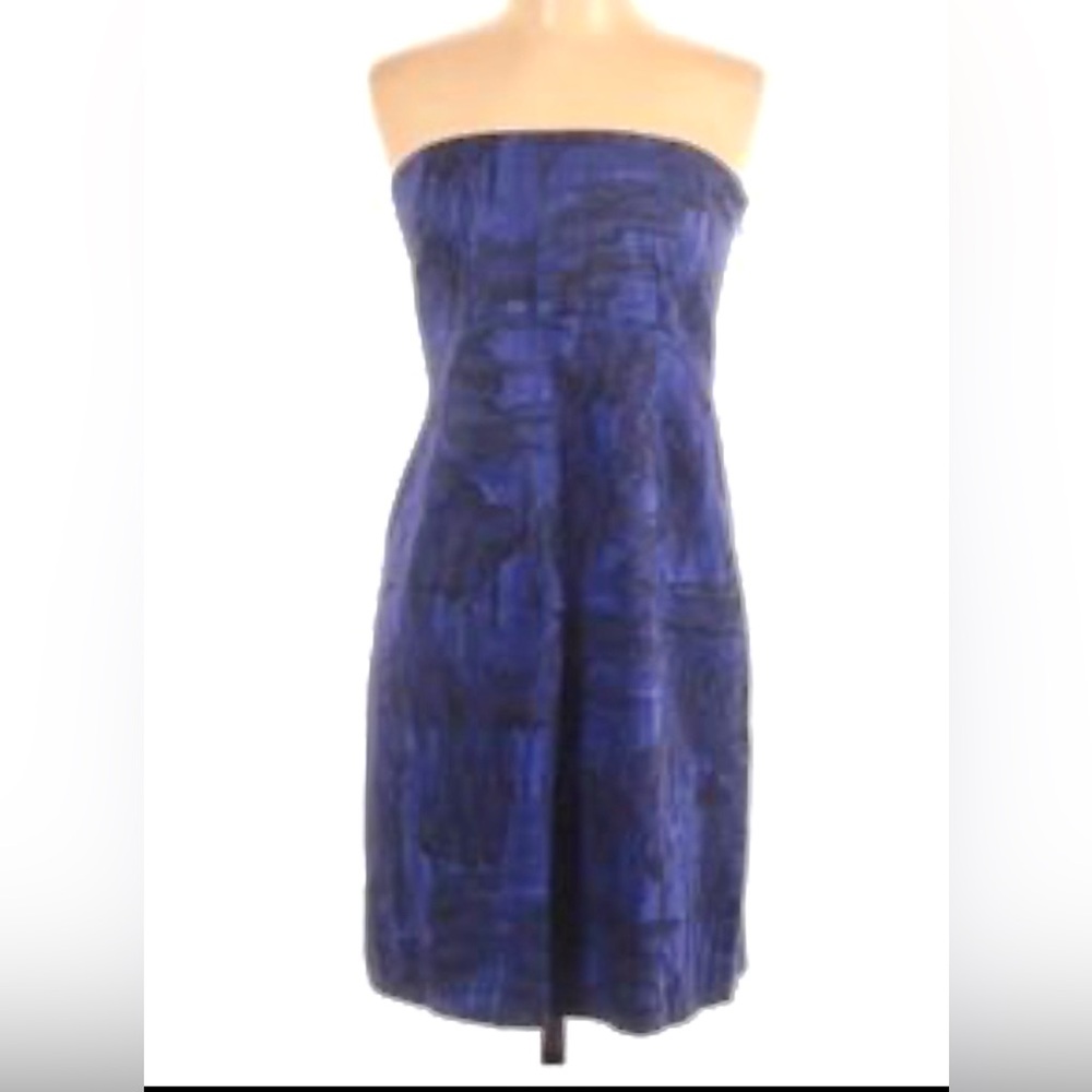 THEORY  DEEP BLUE PURPLE STRAPLESS DRESS FULLY LINED WOMENS SZ 12 PARTY COCKTAIL